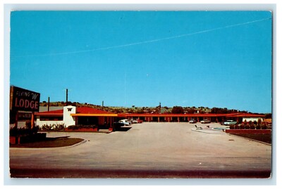 c1950's View Of Flying W Lodge Cars Ozona Texas TX Unposted Vintage Postcard