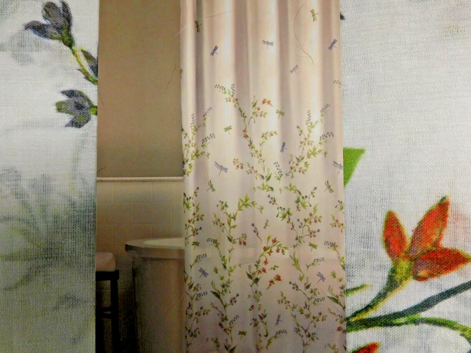 MAYTEX TELA CORTINA DE DUCHA POLIÉSTER BEIGE AZUL VERDE NARANJA BLANCO 70 X 72 NUEVO Foto 2 de 4