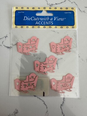 Ellison DieCuts With a View Laser Accent Cradle Girl - Pink Scrapbooking Craft