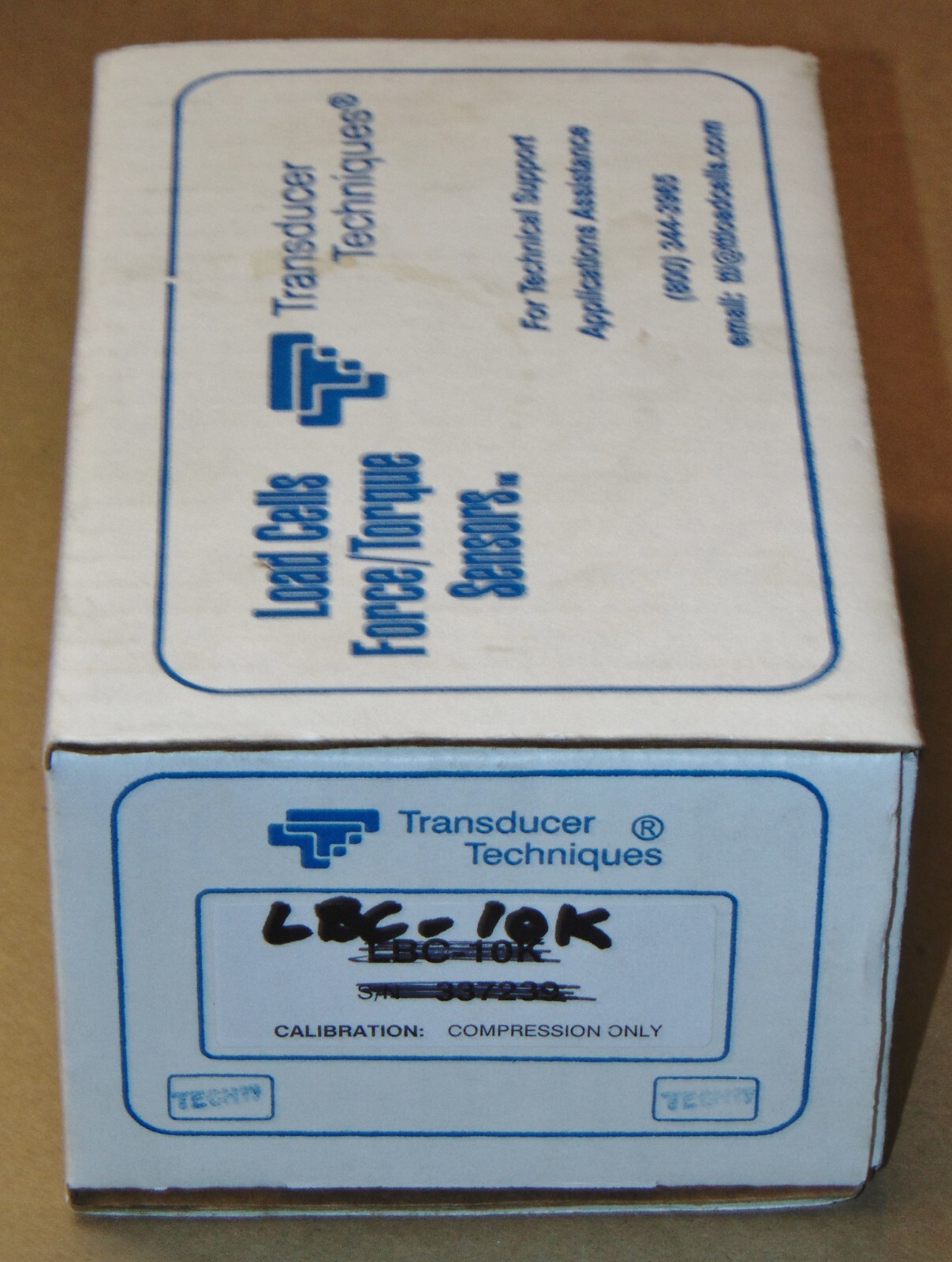 TRANSDUCER TECHNIQUES LBC-10K LOW PROFILE LOAD CELL 10,000LBS Quantity Available