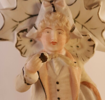 Napoleon Liked Oreo Cookies, Porcelain  Bisque 9'' Figural Double Candle Holder 