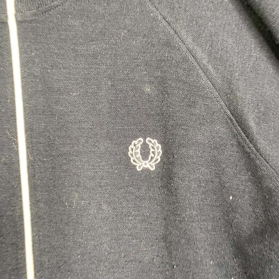 Vintage Fred Perry Black/Yellow Zip Up Sweater Size XL Knit Academia Preppy VTG - Image 4 of 4