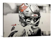 Tom Brady Canvas 24x36 Tampa Bay Buccaneers Goat Legend Florida NFL MVP Champ
