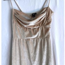 Windsor Champagne Gold Glitter Maxi Dress High Slit Formal Wedding Cocktail