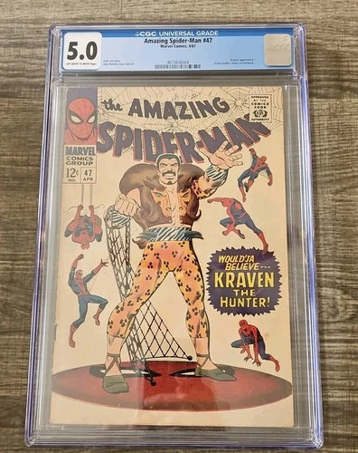 Amazing Spider-man #47 Marvell Comics 1967 Off White to White Kraven Cgc 5.0