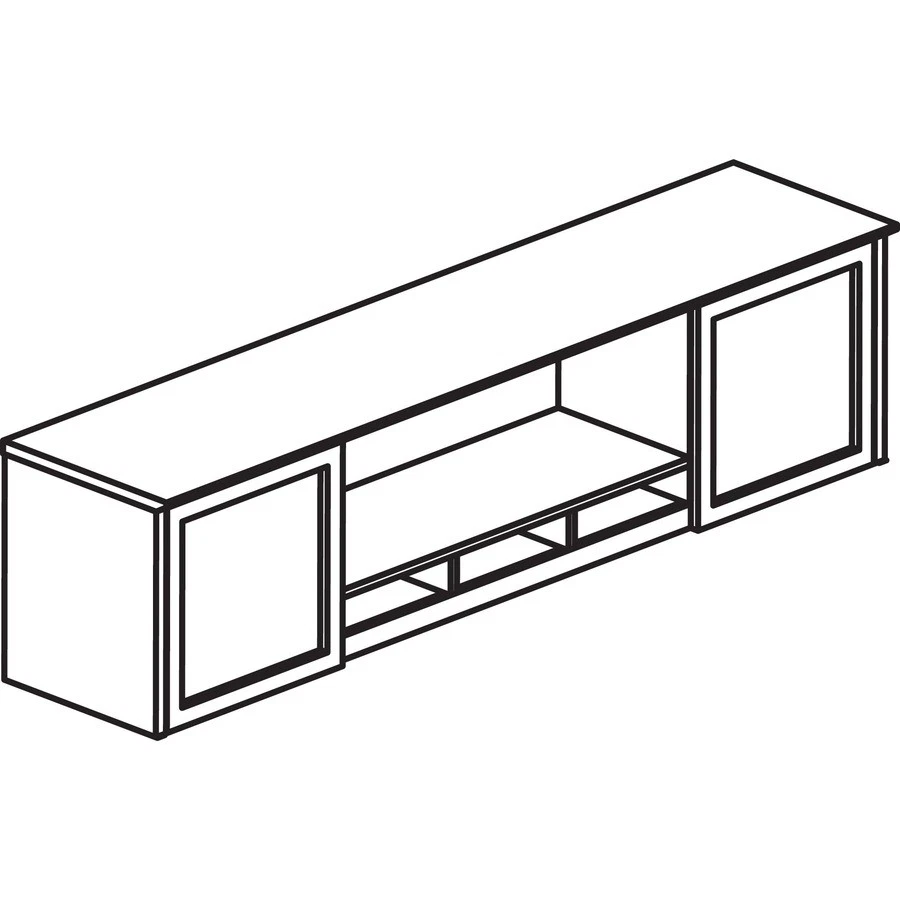 Mayline Medina Hutch - 63" Ancho X 15" Profundidad X 18.3" Altura - 2 Puertas - Biselado Foto 4 de 4