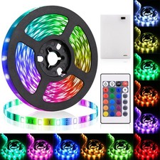 1-5M RGB Colour Changing LED Strip Lights Battery Operated Kitchen TV Lighting