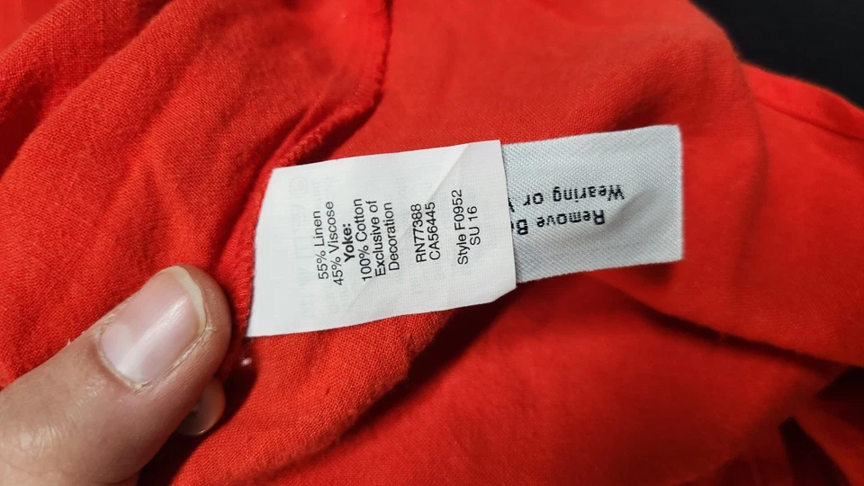 Vestido de fiesta Madewell para mujer talla grande rojo naranja con ojales Foto 4 de 4