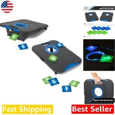 Light-Up Cornhole Set: Portable, Durable Plastic Boards, 8 LED Bean Bags, 2-4...