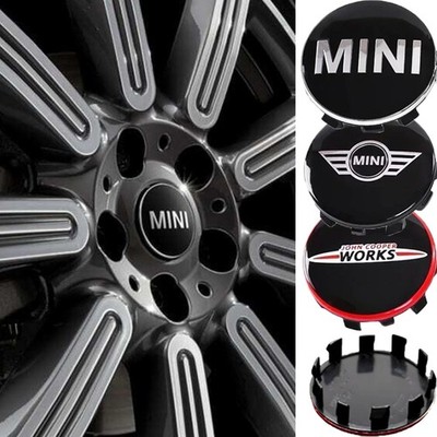 4x 56MM Für Mini Cooper Logo Nabendeckel Felgendeckel JCW Emblem Radkappen Auto