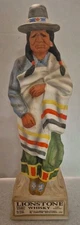 Vintage Lionstone Whiskey Porcelain Decanter 1969 "Proud Indian" Excellent 