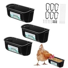 3 Pack Chicken Duck Feeder, Poultry Feeders and Waterers, Hanging 3 Pack Black