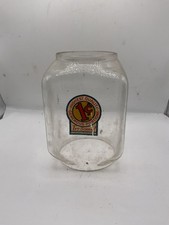 Vintage Try Some 1¢ Peanut Vending Machine Glass Display Jar Advertising Sign