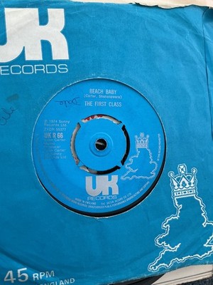 The First Class.  Beach Baby.   7  vinyl . 1974. UK  records