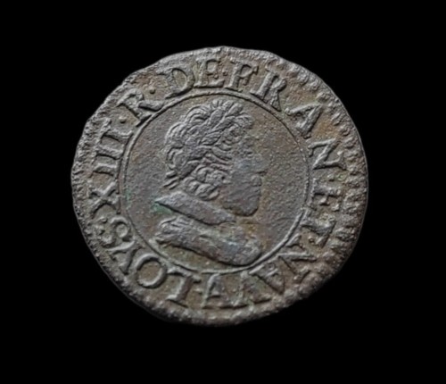 Louis XIII, Denier Tournois 1626 In Paris - Picture 2 of 2