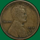 1915-S Lincoln Wheat Cent Very Good VG Coin, Faint Scratch #36790