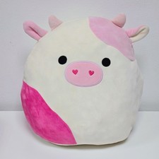 Squishmallows 12" Caedyn The Cow Pink Heart Nose Valentine Pink Cow