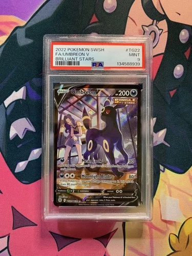 Pokemon Umbreon v Trainer Gallery Full Art Brilliant Stars TG22/TG30 Mint PSA 9