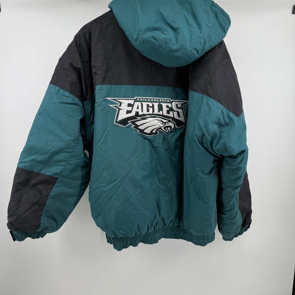 Vintage Starter Jacket Men's Size XL Green Philadelphia Eagles Pullover 1/4 Zip - Image 4 of 4