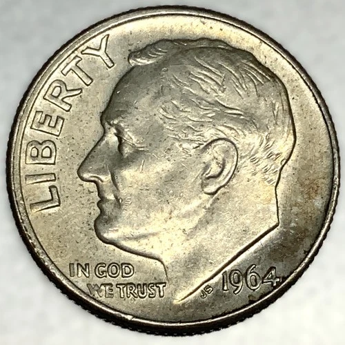 1964-D Roosevelt Dime - Circulated Condition - 90% Silver - US Coin - 3086