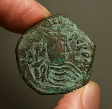 B16-73 BYZANTINE.  Heraclius 610-641AD.  AE Follis,  Nicomedia mint, year 3