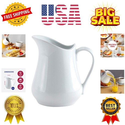 Fine Pitcher Fine Porcelain Creamer Pitcher, 32 Oz Capacity, Perfect for Sauces and ...