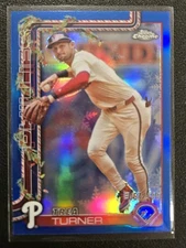 Trea Turner #HC90 2025 Topps Holiday Chrome Blue /199 SSP #’d Christmas Phillies
