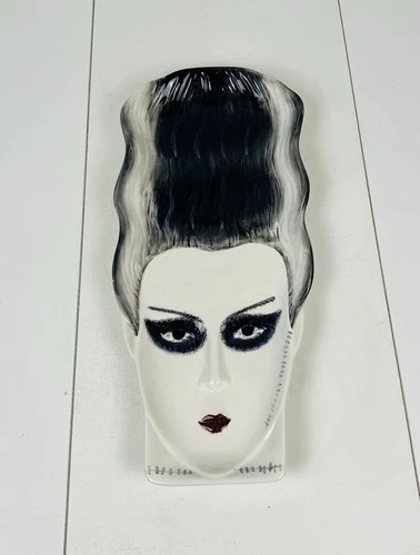 Department 56 Bride Of Frankenstein Halloween Ceramic Candy Plate Platter 17”