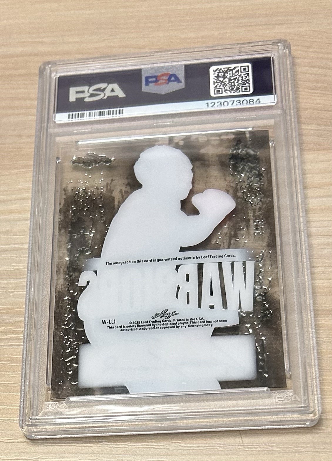 PSA 8 LENNOX LEWIS 2025 LEAF SPORTS HEROES ACETATE WARRIORS AUTO GREEN #5/5  view 2