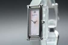 GUCCI 1500L Silver 1P Diamond Pink Shell Women's Watch Dial Quartz [Near MINT]