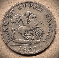 1857 BANK OF UPPER CANADA HALF PENNY BANK TOKEN ** A GOOD COIN **   (7856)