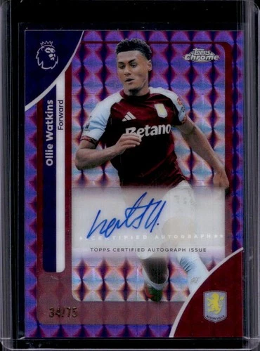 2026 Topps Chrome Premier League Ollie Watkins Auto Purple Geometric #/75