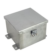 SS 304 Wall Mount 6X6X4 Inch Hammond 1414N4PHSSE N4X J Box Hinge Cover w/Panel