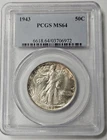 1943 P Philadelphia Mint Walking Liberty Half Dollar 50C PCGS MS 64