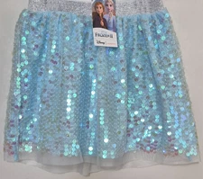 FROZEN ELSA DISNEY SEQUIN SHIMMER TUTU SKIRT BY JUMPING BEANS- NEW SIZE 4 BLUE