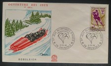 Enveloppe Premier Jour Journée Du Timbre JO Hiver N° 1544 Oblitéré Grenoble 1968