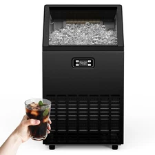 110Lbs/24H Commercial Ice machine,  Stainless Steel Undercounter ice maker Black