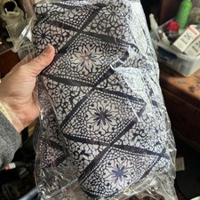 Diagonal Lattice Grass and Flower Pattern Yukata Vintage 1970-90s Cotton Japan