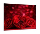 Herdabdeckplatten Ceranfeldabdeckung Spritzschutz Glas 60x52 cm Rosen herz