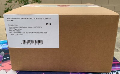 Pokemon Vivid Voltage 144 Sleeved Booster Sealed Case Box