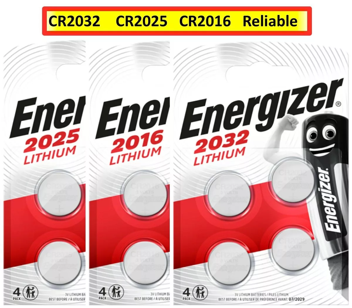 ENERGIZER CR2032, 2025, 2016