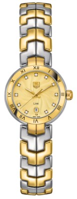 Tag Heuer Link Champagne Diamond Dial Two-Tone Quartz Ladies Watch WAT1451