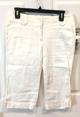 Star City Womens Capri Pants Size 3 White Stretch Casual Cropped Trousers NWT