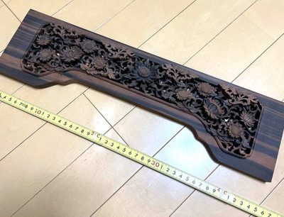 Japanese Vintage Ranma Wood Carving Transom Openwork 45×12×1.7cm Showa Retro F/S