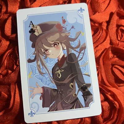 HU TAO Genshin Impact POKER GODDESS Anime Waifu Girl ACG Card Ace Clubs