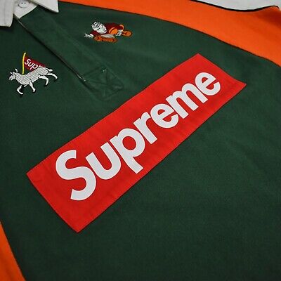 NWT Supreme Big Box Logo Paneled Rugby Shirt Polo Multicolor NWT Supreme Big Box Logo Paneled Rugby Shirt Polo Multicolor