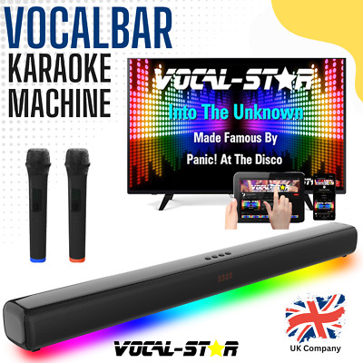 Vocal-Star Karaoke Maschine Soundbar 2 drahtlose Mikrofone Lichteffekte VS-VB