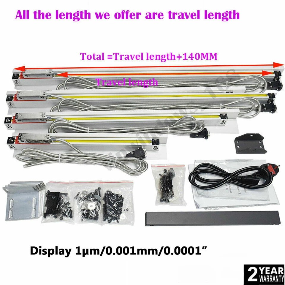 Molino de torno TOAUTO DRO 2/3 ejes lectura digital alta precisión escala lineal 1um Foto 2 de 4