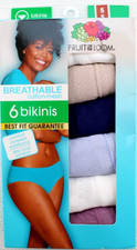 FRUIT of the LOOM 6-pack Size 5 S Cotton Blend Multi-Colors Women's Bikinis