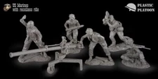 PLASTIC PLATOON US Marines with recoilless rifle WW2 SCALE 1:32